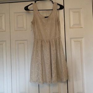 Cream Lace Skater Dress